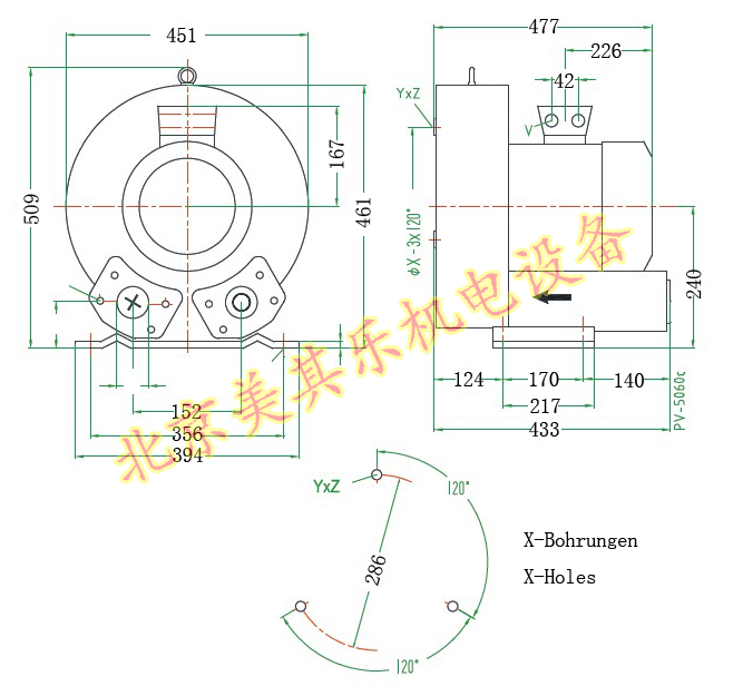  2GH810/三相7.5kw高壓鼓風(fēng)機(jī)CAD圖